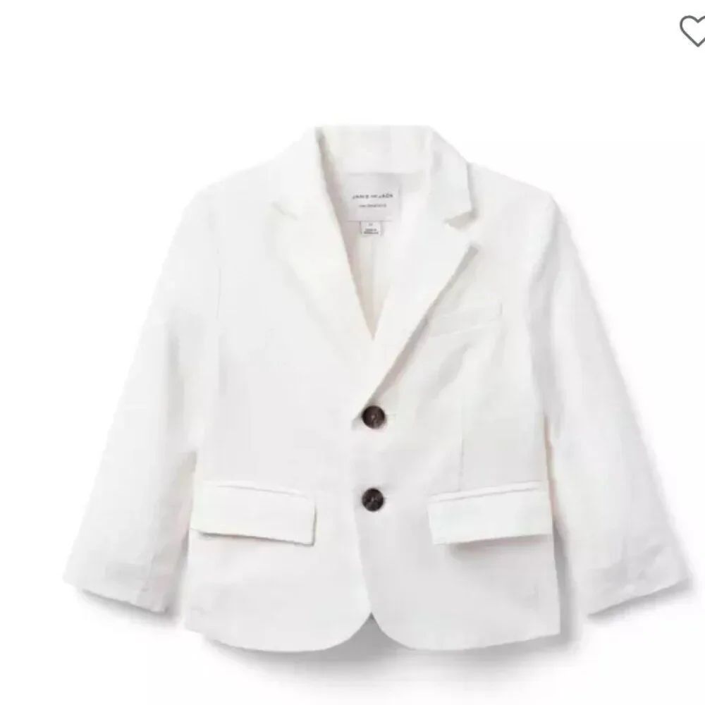 Janie and Jack 100049005 The Linen-Cotton Blazer in white NWT